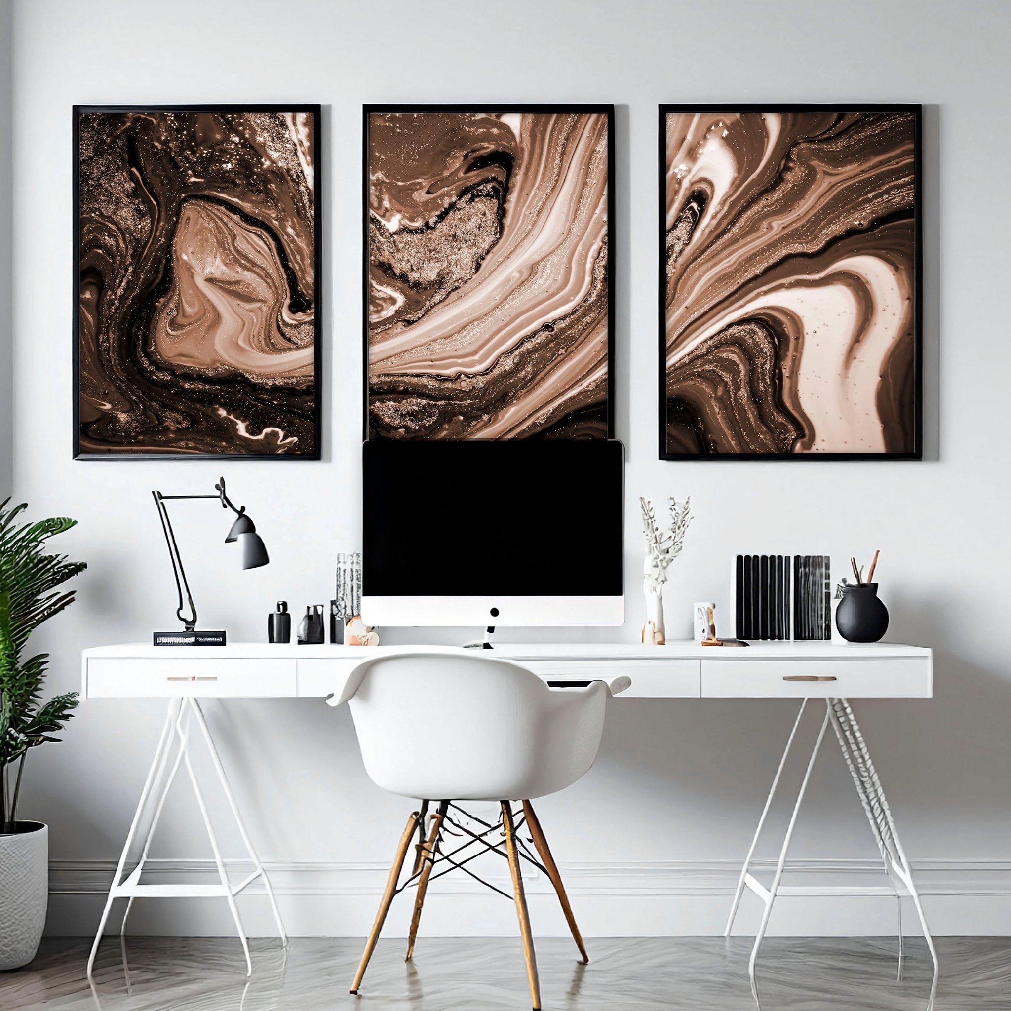 Framed wall art abstract | set of 3 wall art prints