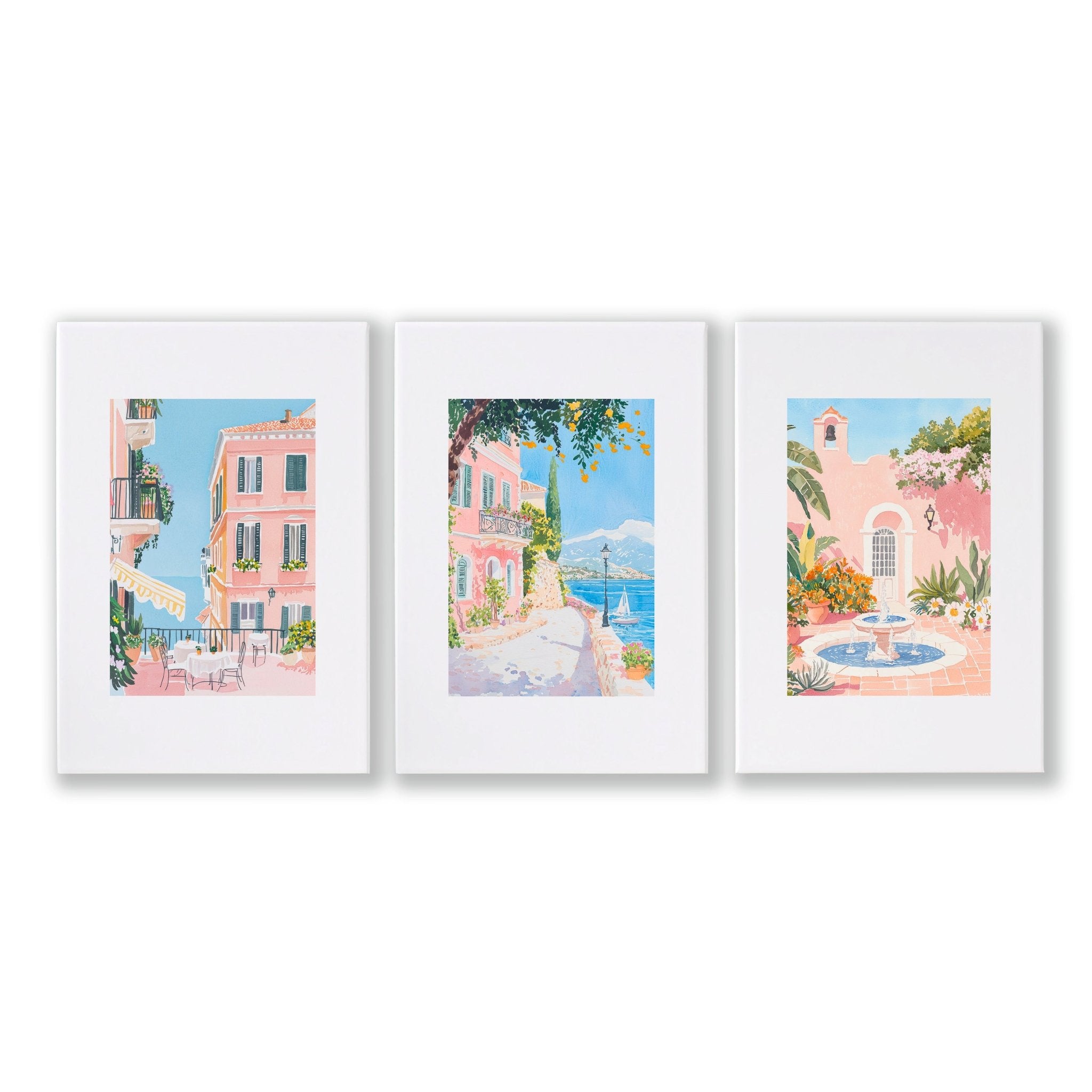 Framed Wall Art Large | Set of 3 Beach Decor Wall art Prints