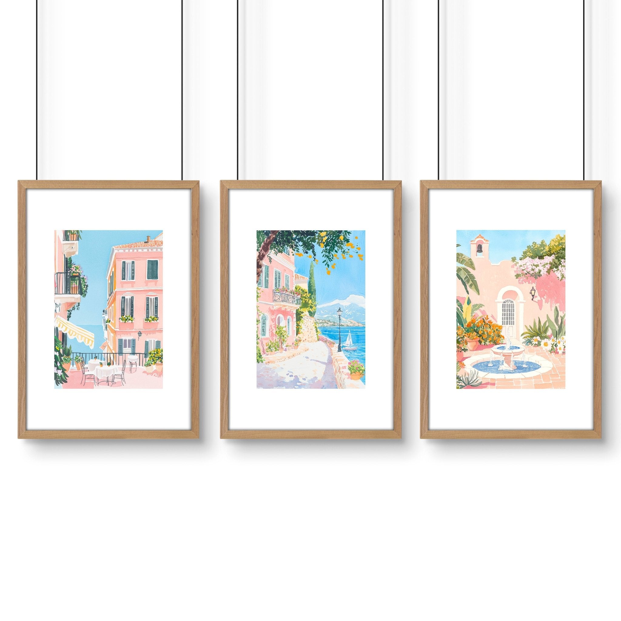 Framed Wall Art Large | Set of 3 Beach Decor Wall art Prints