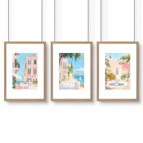 Framed Wall Art Large | Set of 3 Beach Decor Wall art Prints