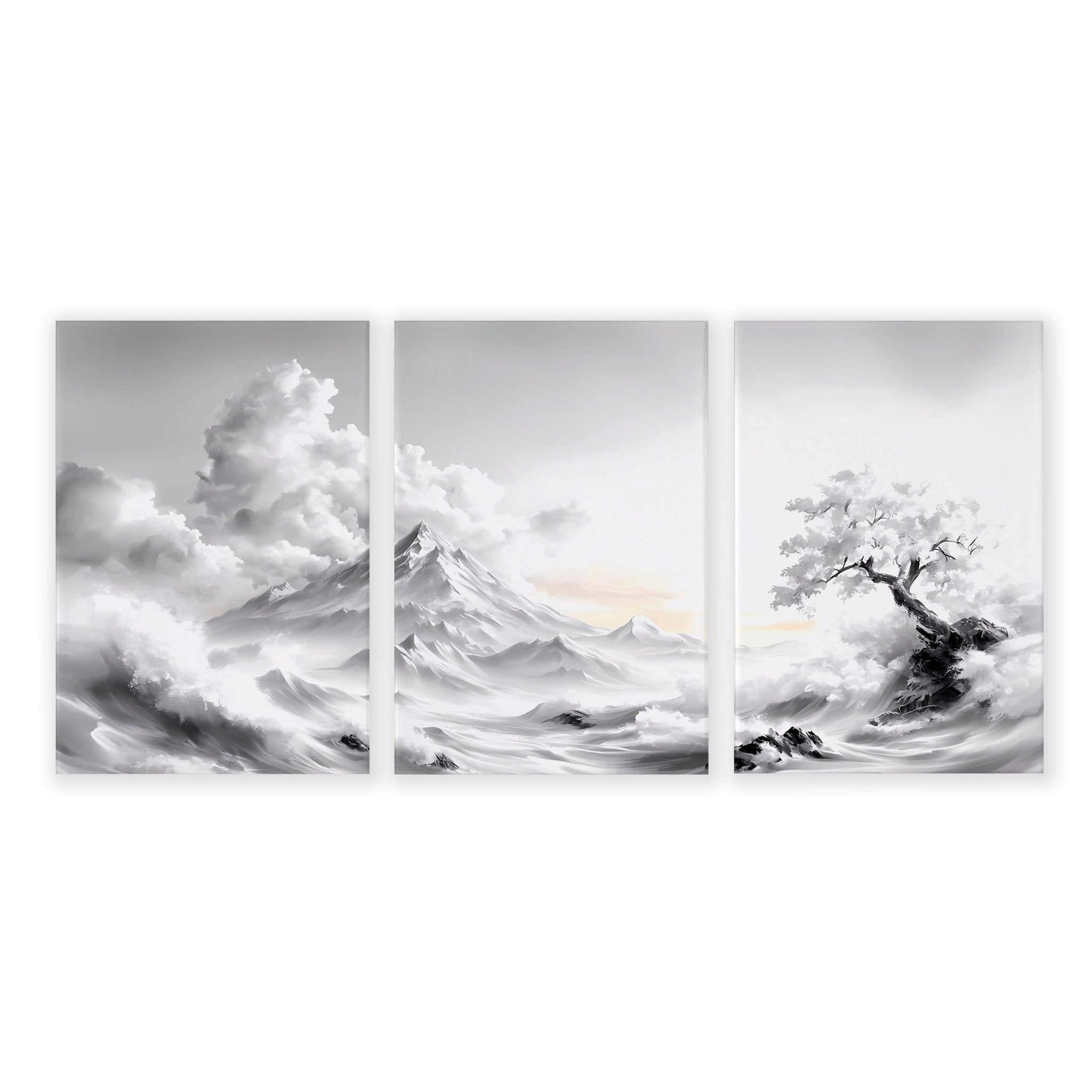 Framed Wall Art Sets of 3 | Set of 3 Asian Inspired Wall art Prints