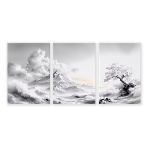 Framed Wall Art Sets of 3 | Set of 3 Asian Inspired Wall art Prints