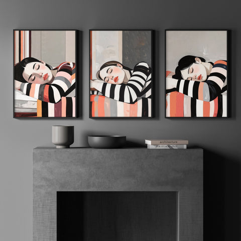 Frames Poster | Set of 3 Boho Women Wall art Prints