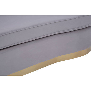 Franza Grey 3 Seat Pleated Velvet Sofa