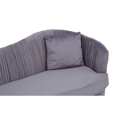 Franza Grey 3 Seat Pleated Velvet Sofa