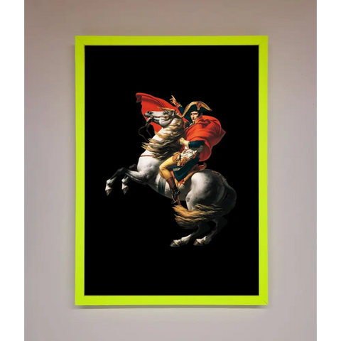 French king Ride Framed Poster - B0 (100 x 141 cm) / Neon Green - Framed Print