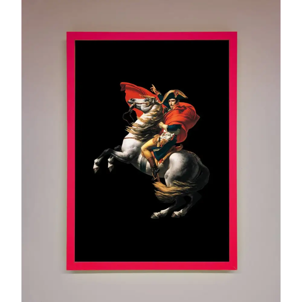 French king Ride Framed Poster - B0 (100 x 141 cm) / Neon Pink - Framed Print