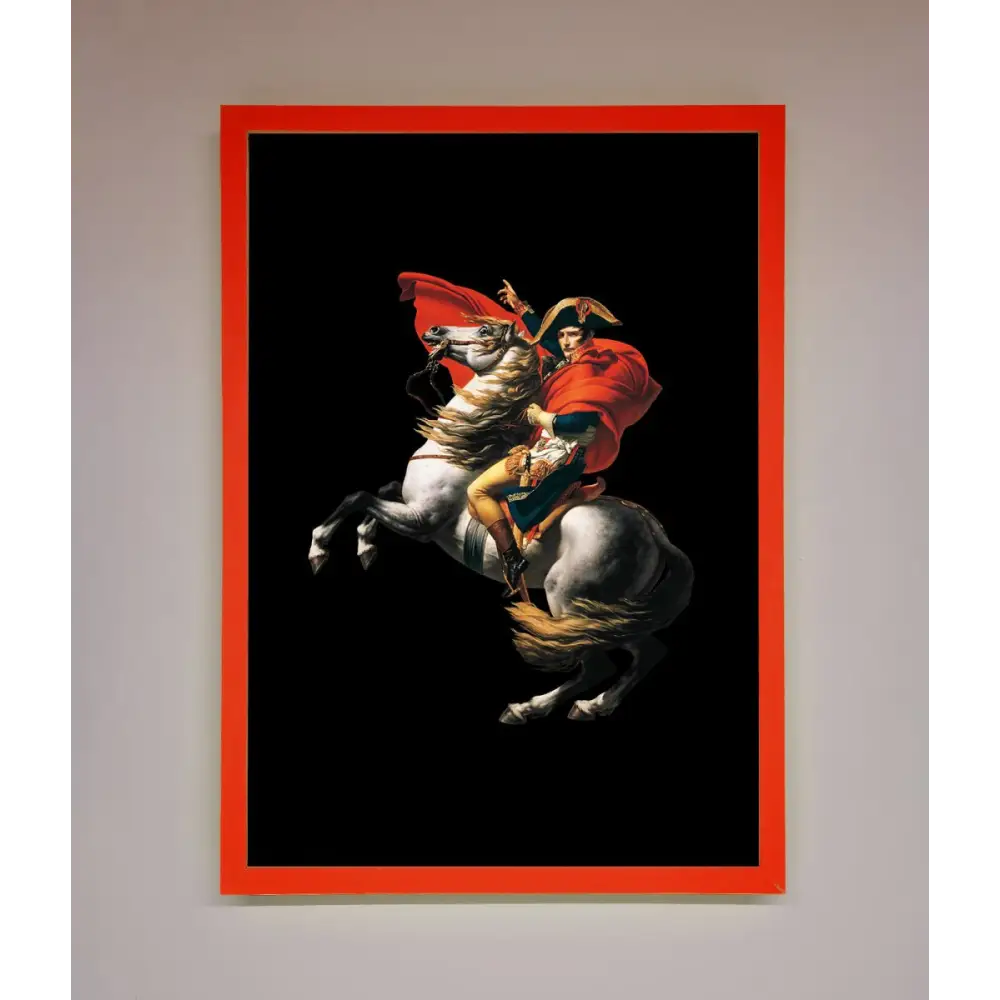 French king Ride Framed Poster - B0 (100 x 141 cm) / Neon Red - Framed Print