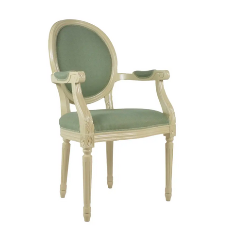 French Oval Back Plain Arm Chair - Carver Chair