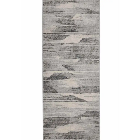 Freya Abstract Rug – Soft Neutral Tones - 80X200 cm / Grey - Rugs