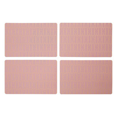Set of four frosted deco pink placemats with a subtle texture perfect for dressing up your dining table