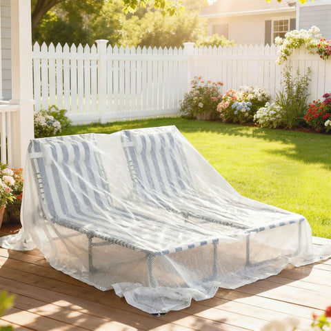 Outsunny 3 x 5m Waterproof Tarpaulin, Heavy Duty 140GSM Tear-Resistant PE Tarp with Reinforced Grommets, UV Protected Cover
