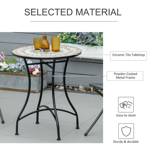 Outsunny \'ce\'a660cm Mosaic Outdoor Patio Table - Green