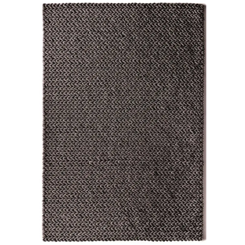 Fusion Dark Grey Braided Wool Rug - Rugs