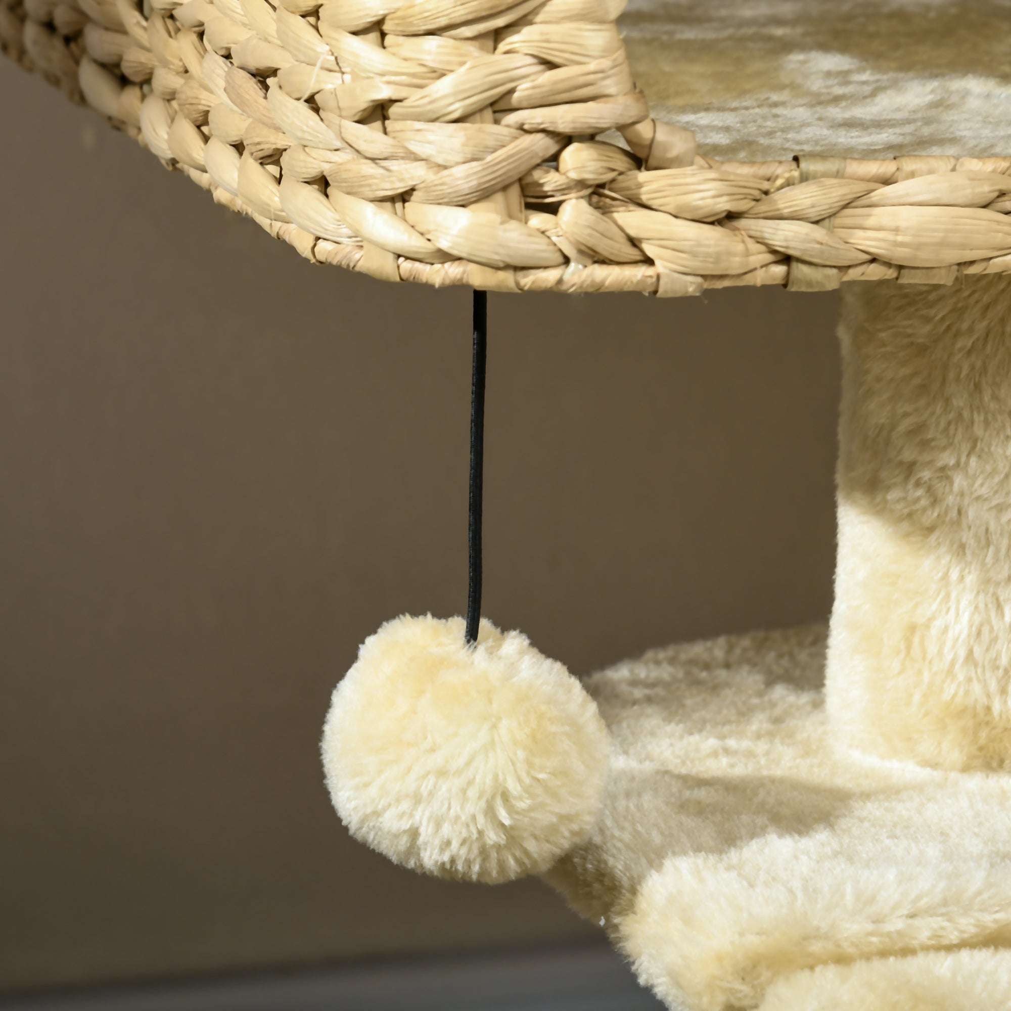 PawHut 95cm Cat Tree Tower for Indoor Cats, with Scratching Post, Cat House, Toy Ball, Platform - Beige