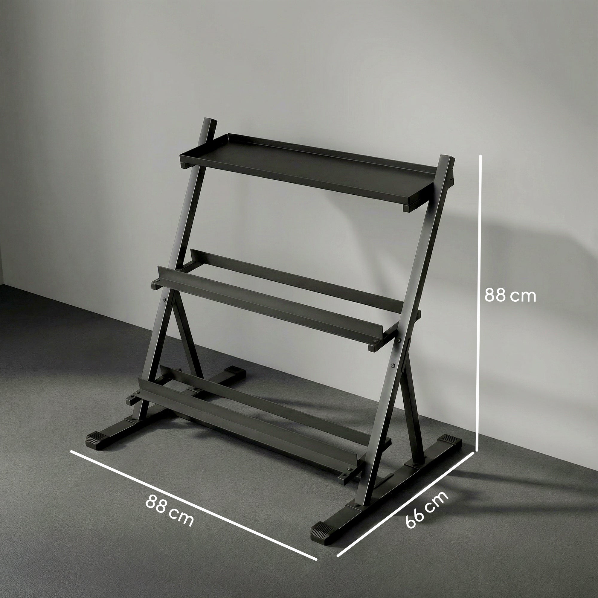 SPORTNOW 3-Tier Adjustable Dumbbell Rack, Heavy-Duty Weight Rack for Dumbbells, Kettlebells and Multiple Balls, Space-Saving Weight Storage Stand for Home Gym, 200 KG Capacity