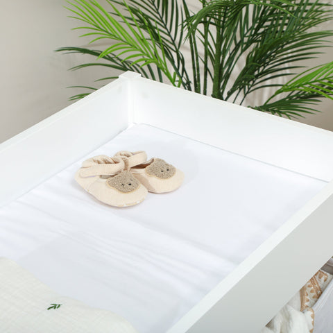 AIYAPLAY Baby Changing Unit with 4 Storage Drawers, Mat for Bedroom Nursery, 84 x 84.5 cm, White