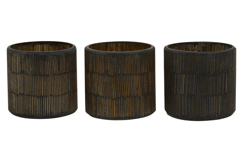 Gaia Set Of 3 Mosaic Glass Tealight Holders