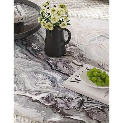 Galatea Round Nesting Marble Coffee Table Marble Top