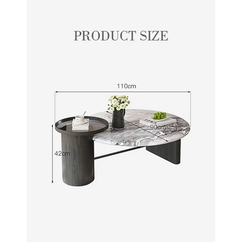 Galatea Round Nesting Marble Coffee Table Marble Top