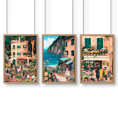 Gallery Wall Frames | Set of 3 Italian Lifestyle Wall art Prints