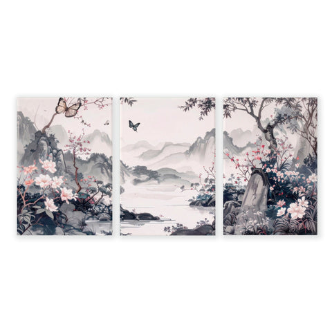 Gallery Wall Prints | Set of 3 Chinoiserie Wall art Prints
