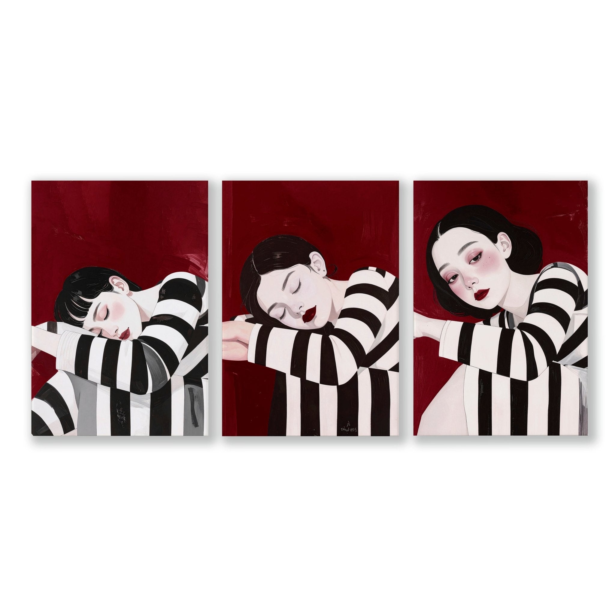 Gallery Walls Living Room | Set of 3 Boho Women Wall art Prints