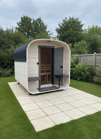Steam & Oak Gas Cube Sauna 2.4m with Porch (Electric or Wood-Fired)