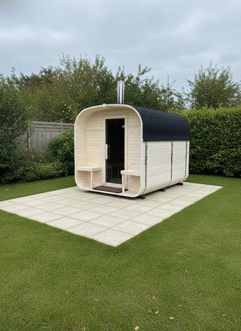 Steam & Oak Gas Cube Sauna 2.4m Double-Shelf (Electric or Wood-Fired)