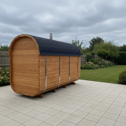 Steam & Oak Gas Cube Sauna 3.4m Premium L-Bench (Electric or Wood-Fired)