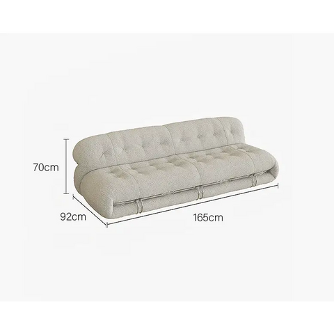 Garner Three Seater Sofa White Boucle - 165cm