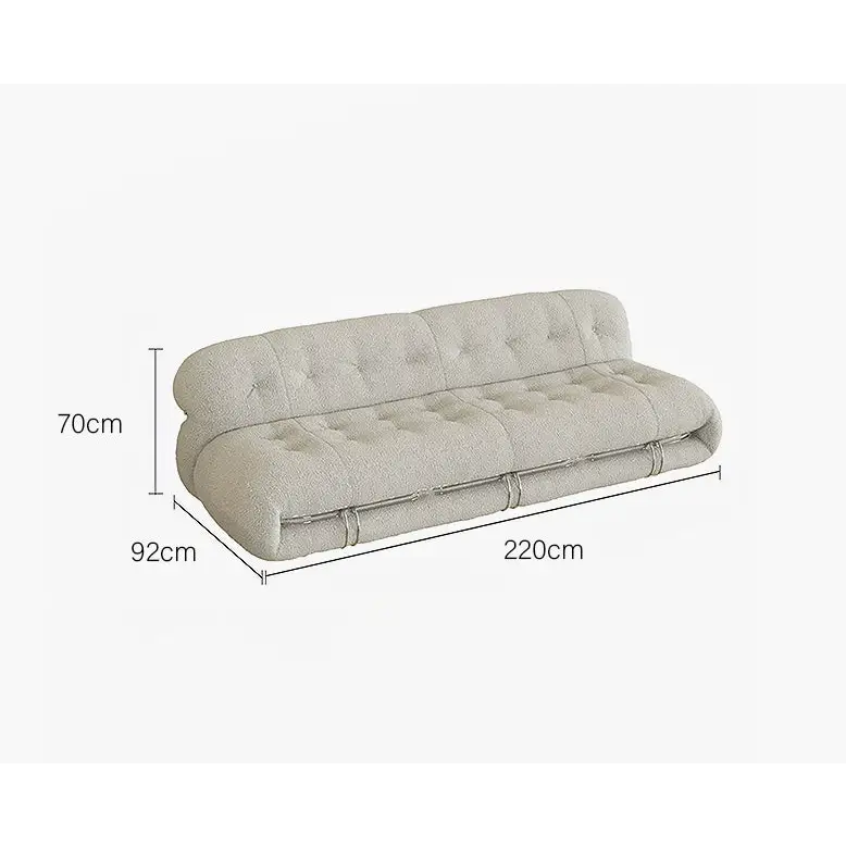 Garner Three Seater Sofa White Boucle - 220cm