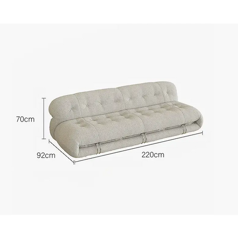 Garner Three Seater Sofa White Boucle - 220cm