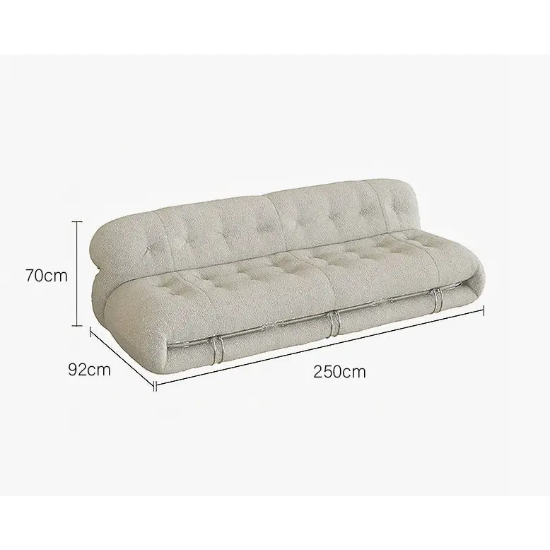 Garner Three Seater Sofa White Boucle - 250cm
