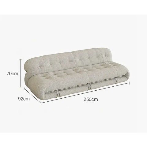 Garner Three Seater Sofa White Boucle - 250cm
