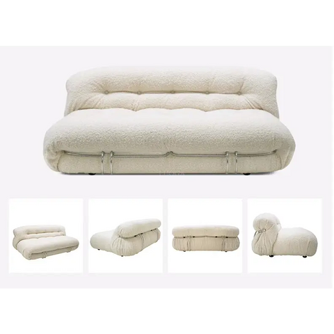 Garner Three Seater Sofa White Boucle