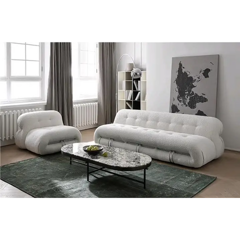 Garner Three Seater Sofa White Boucle