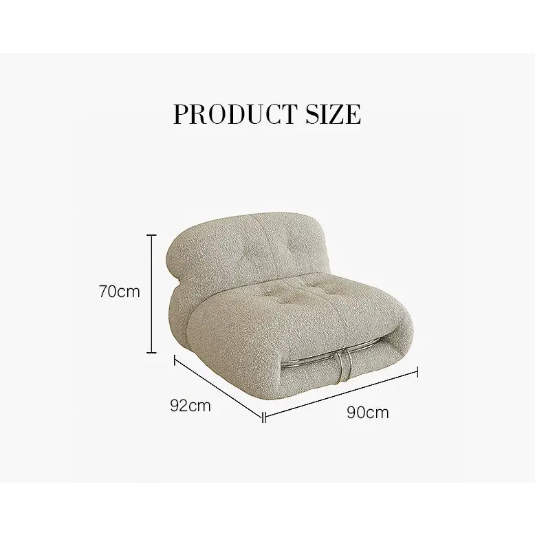 Garner Three Seater Sofa White Boucle - Armchair