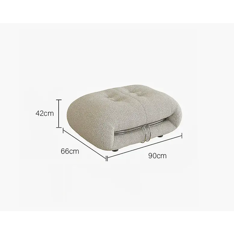 Garner Three Seater Sofa White Boucle - Ottoman