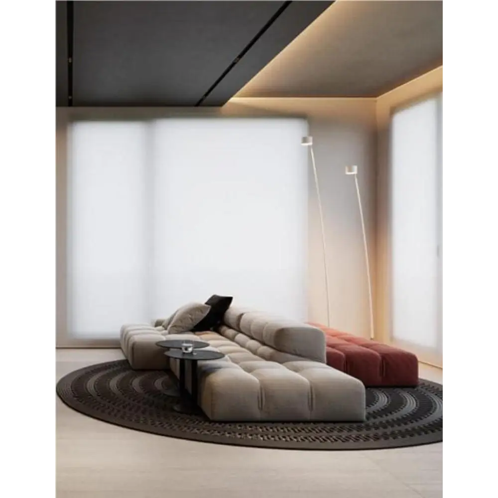 Gemma Three Seater Modular Sofa Linen/Velvet - Made-to-order only