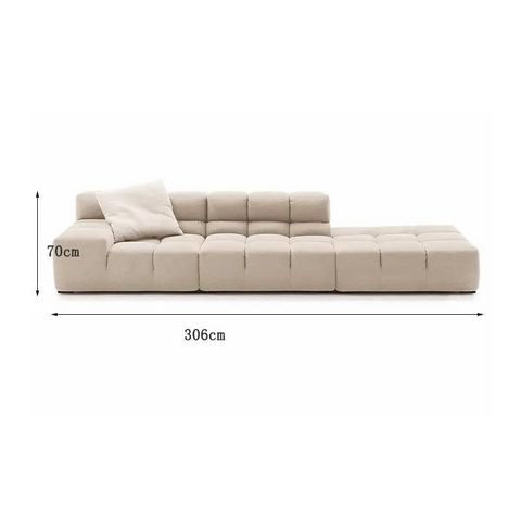 Gemma Three Seater Modular Sofa Linen/Velvet - Made-to-order only
