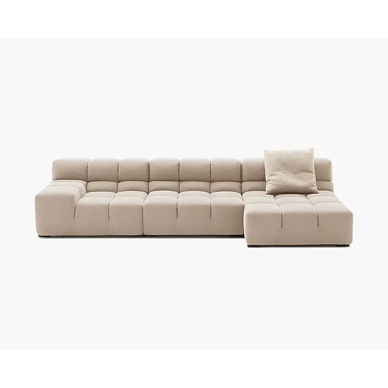 Gemma Three Seater Modular Sofa Linen/Velvet - Made-to-order only