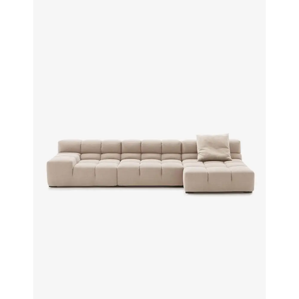 Gemma Three Seater Modular Sofa Linen/Velvet - Made-to-order only