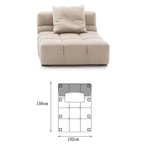 Gemma Three Seater Modular Sofa Linen/Velvet - Made-to-order only
