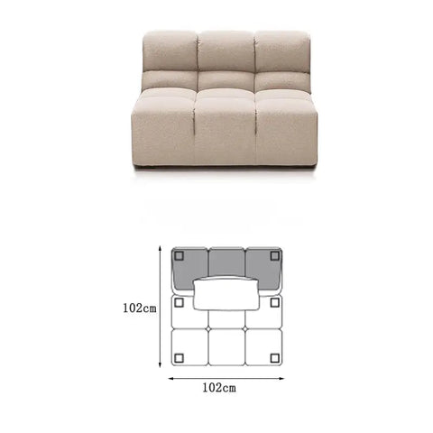 Gemma Three Seater Modular Sofa Linen/Velvet - Made-to-order only