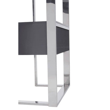 Genoa Grey and Stainless Steel Shelf Unit