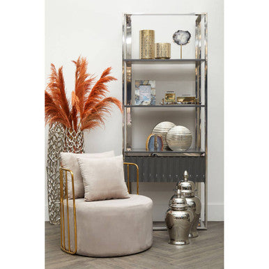 Genoa Grey and Stainless Steel Shelf Unit