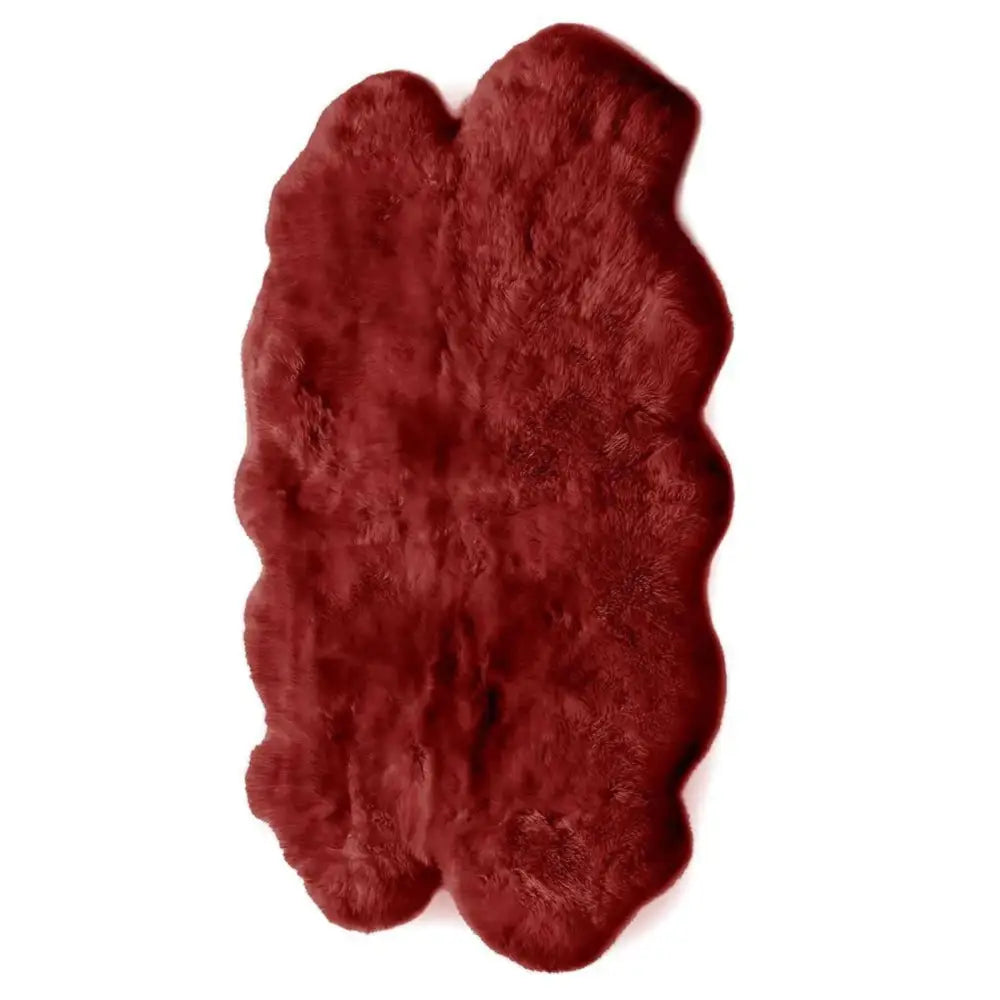 Genuine Berry Red Sheepskin Faux Fur Rug - 105X160 cm - Rugs