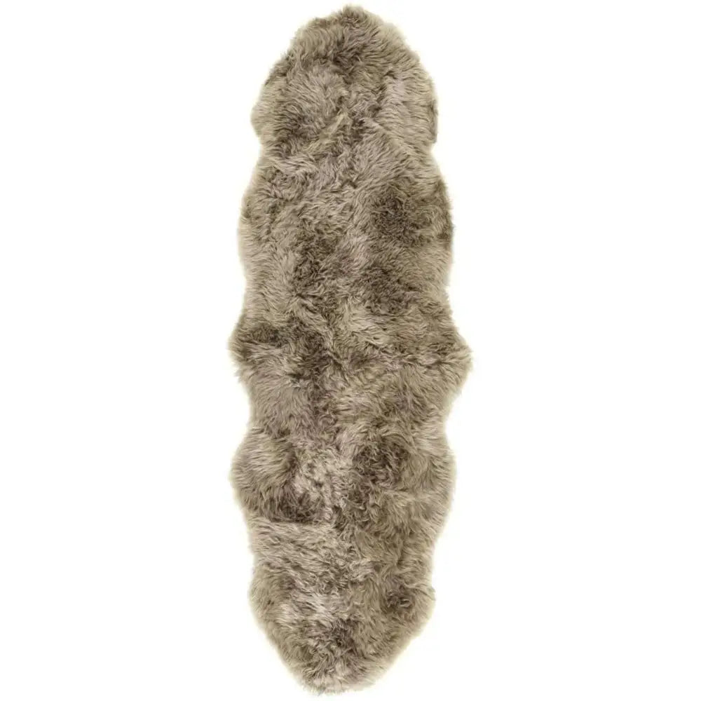 Genuine Khaki/Taupe Sheepskin Faux Fur Rug - 70X175 cm - Rugs