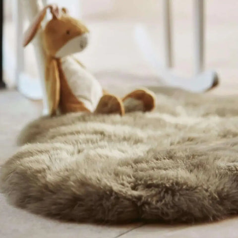 Genuine Khaki/Taupe Sheepskin Faux Fur Rug - Rugs